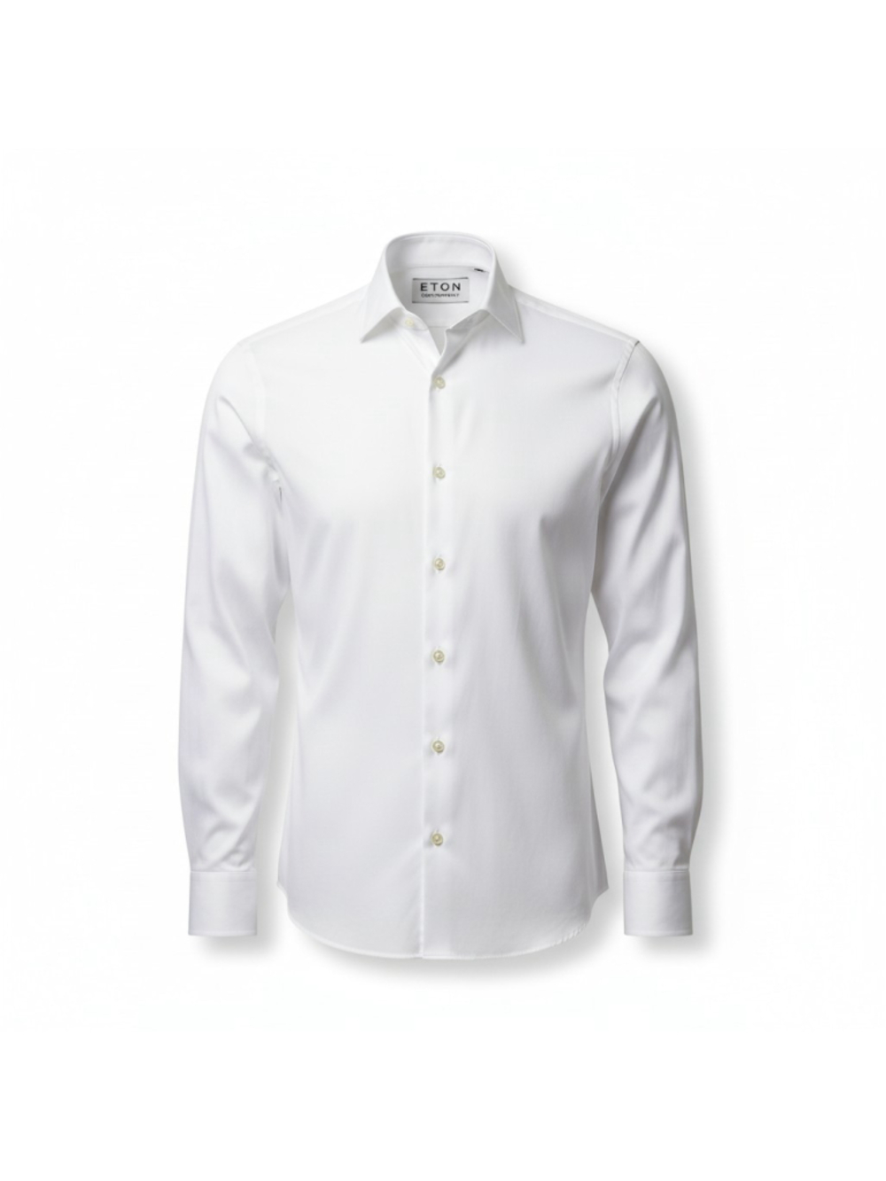 ETON Contemporary Fitted Button-Up Long-Sleeves White Shirt Men 42-16.5 Pre-own